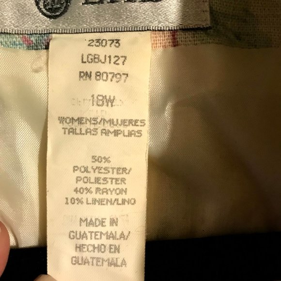 Vintage 80's EHL Floral Print Long Sleeve One Button Size 18W Blazer Jacket - Picture 4 of 14